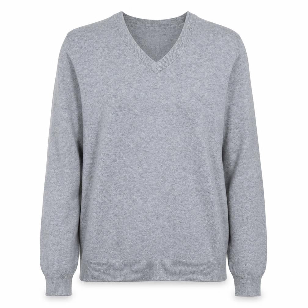 Gap Women’s Grey V-Neck Long Sleeve Pima Cotton Jumper Size M