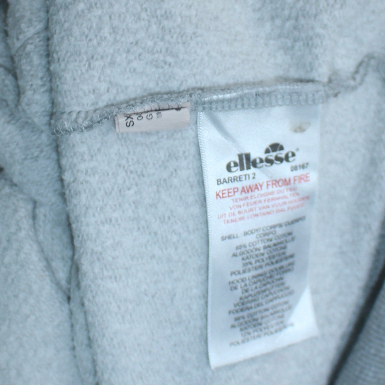 Mens UK Size S ellesse Grey Pullover Hoodie