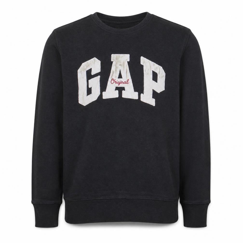 Gap Men's Black XS Pullover Sweatshirt Crew Neck Embroidered Logo