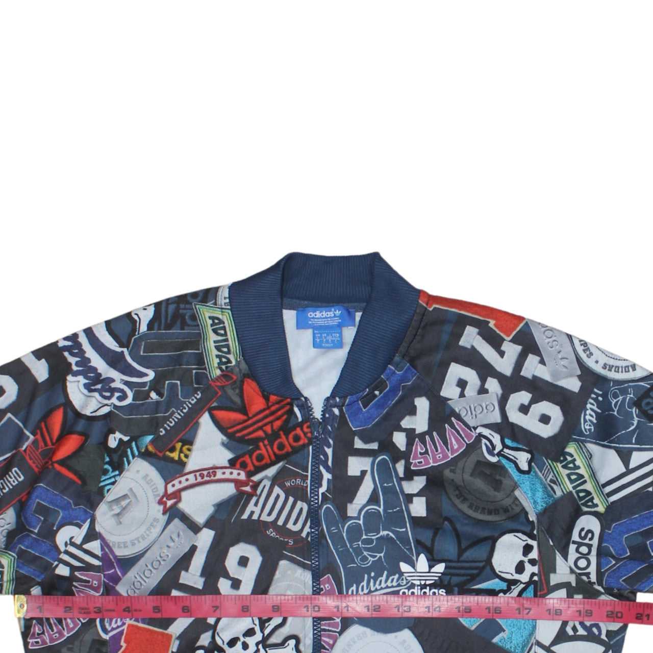 Adidas Men's Multicoloured Logo Track Jacket Size L Polyester Full Zip