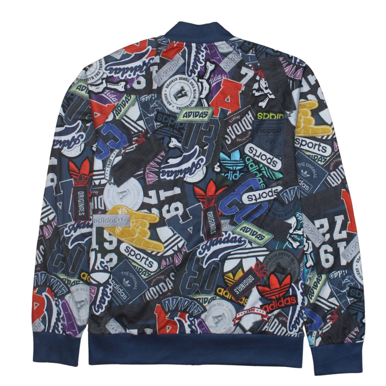 Adidas Men's Multicoloured Logo Track Jacket Size L Polyester Full Zip
