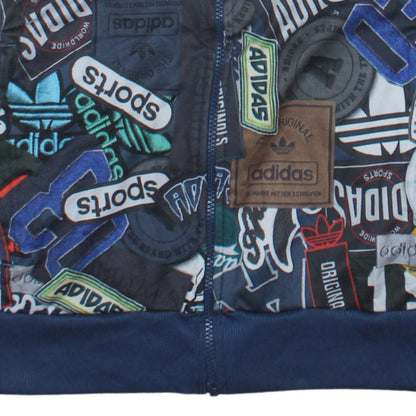 Adidas Men's Multicoloured Logo Track Jacket Size L Polyester Full Zip