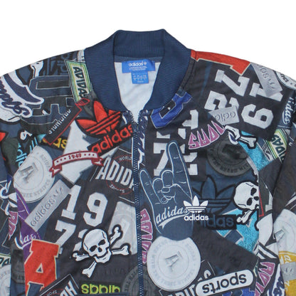 Adidas Men's Multicoloured Logo Track Jacket Size L Polyester Full Zip