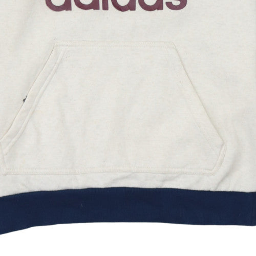 Boys UK Size 13-14 Years adidas Beige Pullover Hoodie