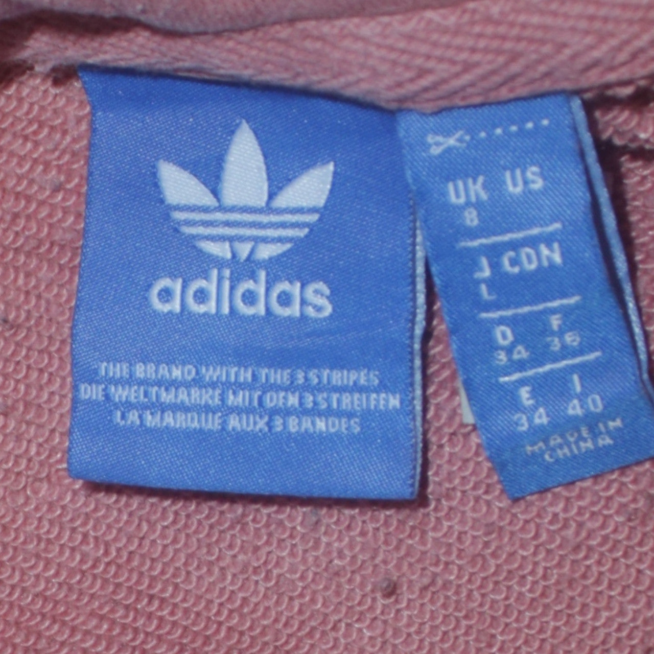 Womens UK Size 8 adidas Pink Pullover Hoodie