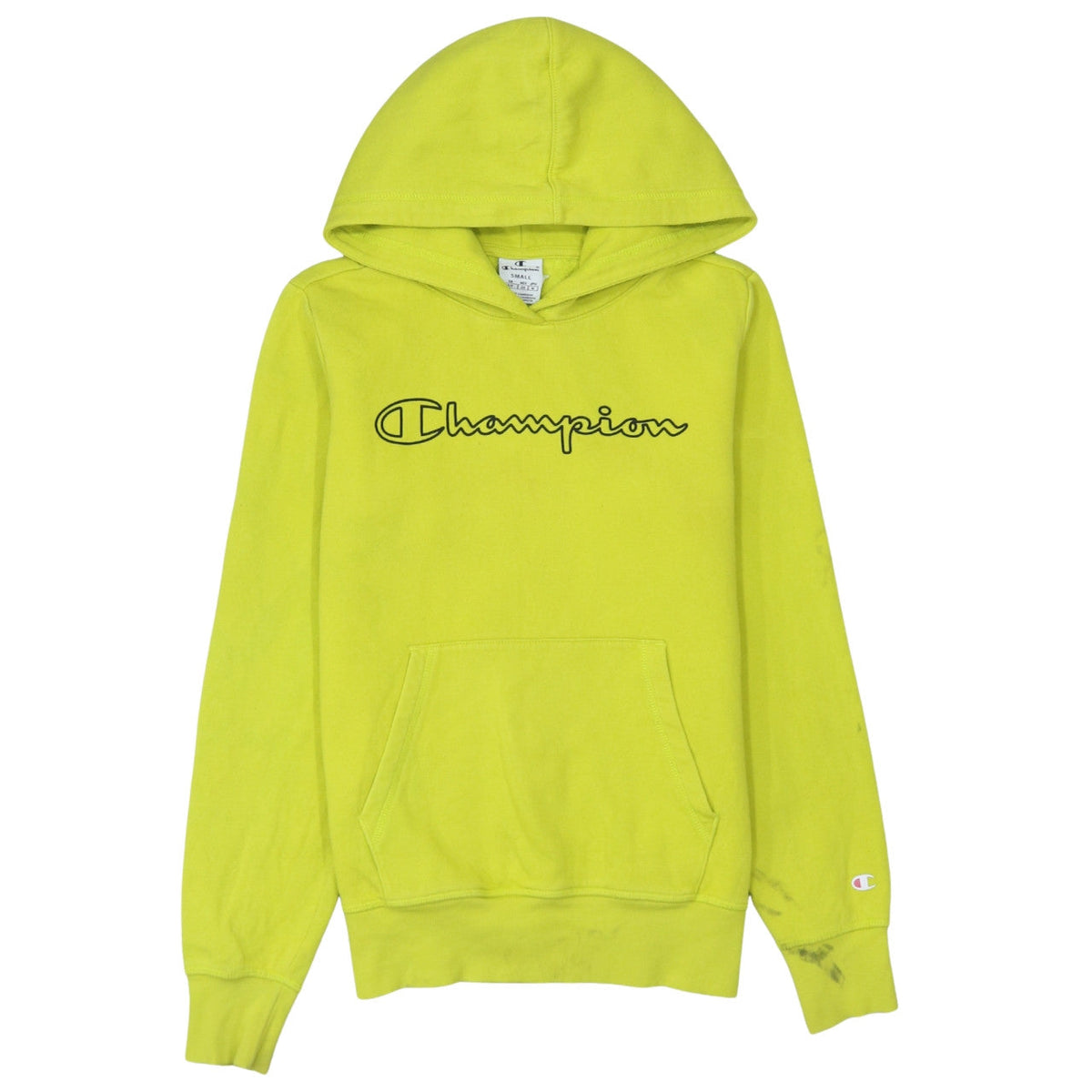 Mens UK Size S Champion Yellow Pullover Hoodie