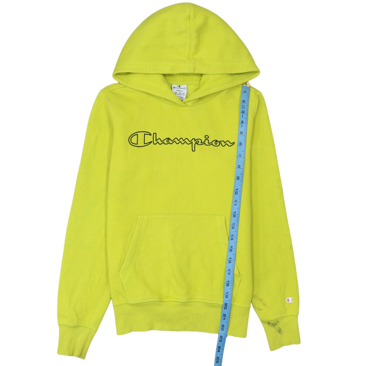 Mens UK Size S Champion Yellow Pullover Hoodie
