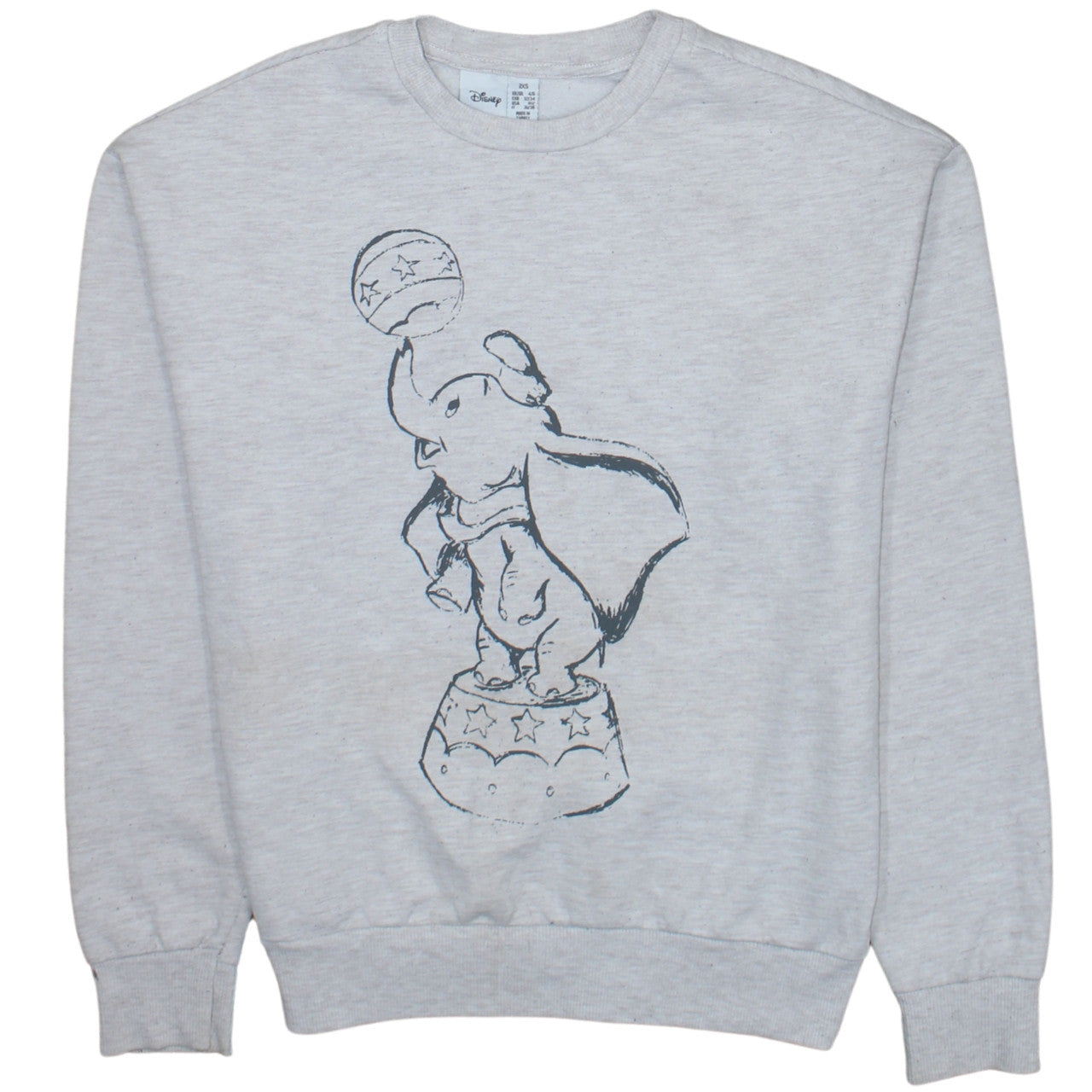 Womens UK Size 2XS Disney Grey Pullover Sweatshirt