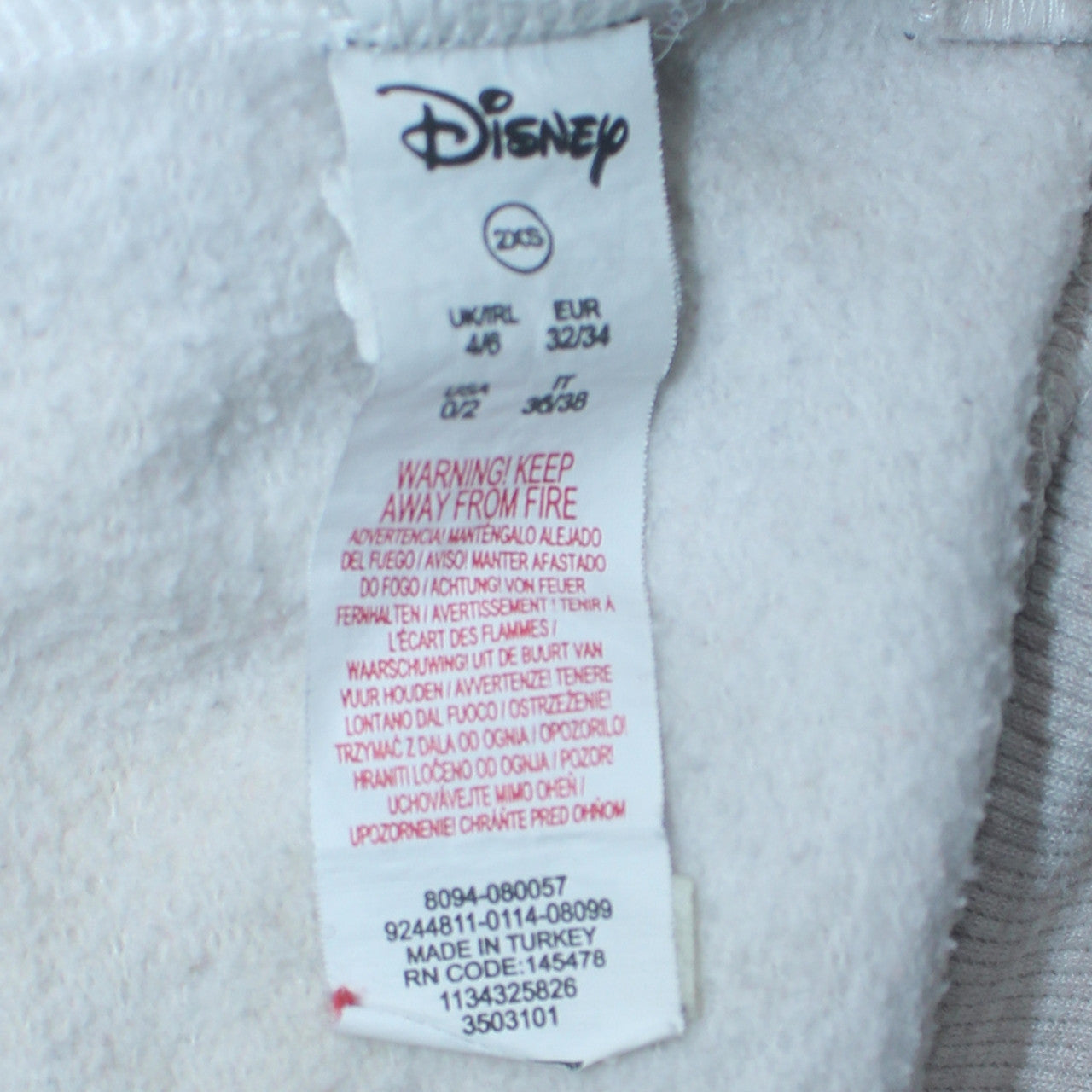 Womens UK Size 2XS Disney Grey Pullover Sweatshirt