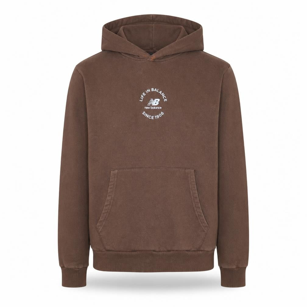Mens UK Size S New Balance Brown Pullover Hoodie