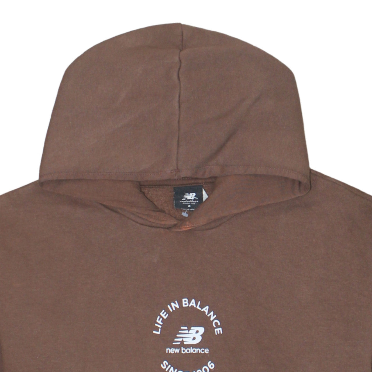 Mens UK Size S New Balance Brown Pullover Hoodie