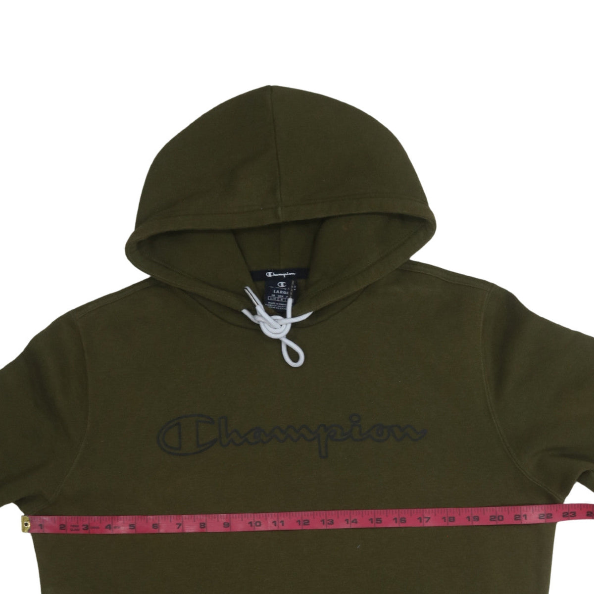 Mens UK Size L Champion Green Pullover Hoodie