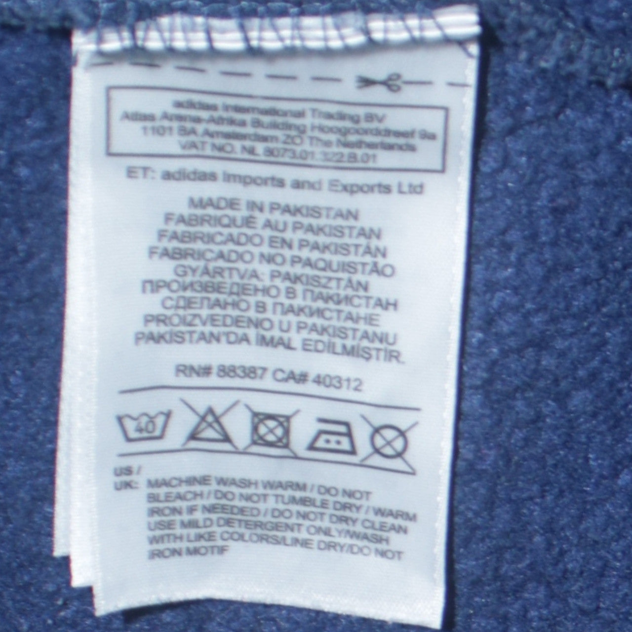 Mens UK Size M adidas Blue Pullover Hoodie