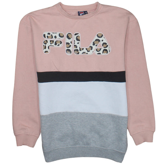 Womens UK Size M FILA Pink Pullover Sweatshirt
