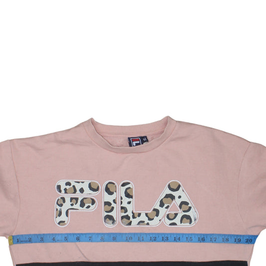Womens UK Size M FILA Pink Pullover Sweatshirt