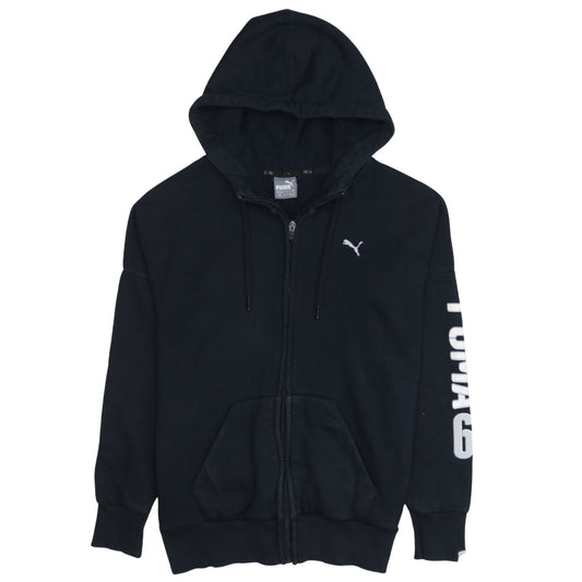 Womens UK Size 10 PUMA Black Full Zip Hoodie
