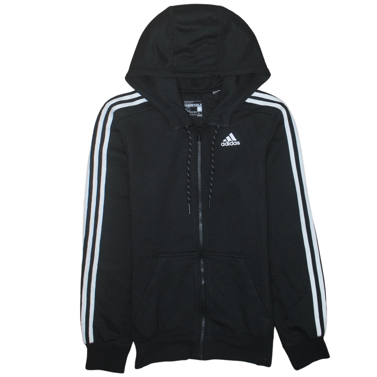 Mens UK Size XS adidas Black Full Zip Hoodie