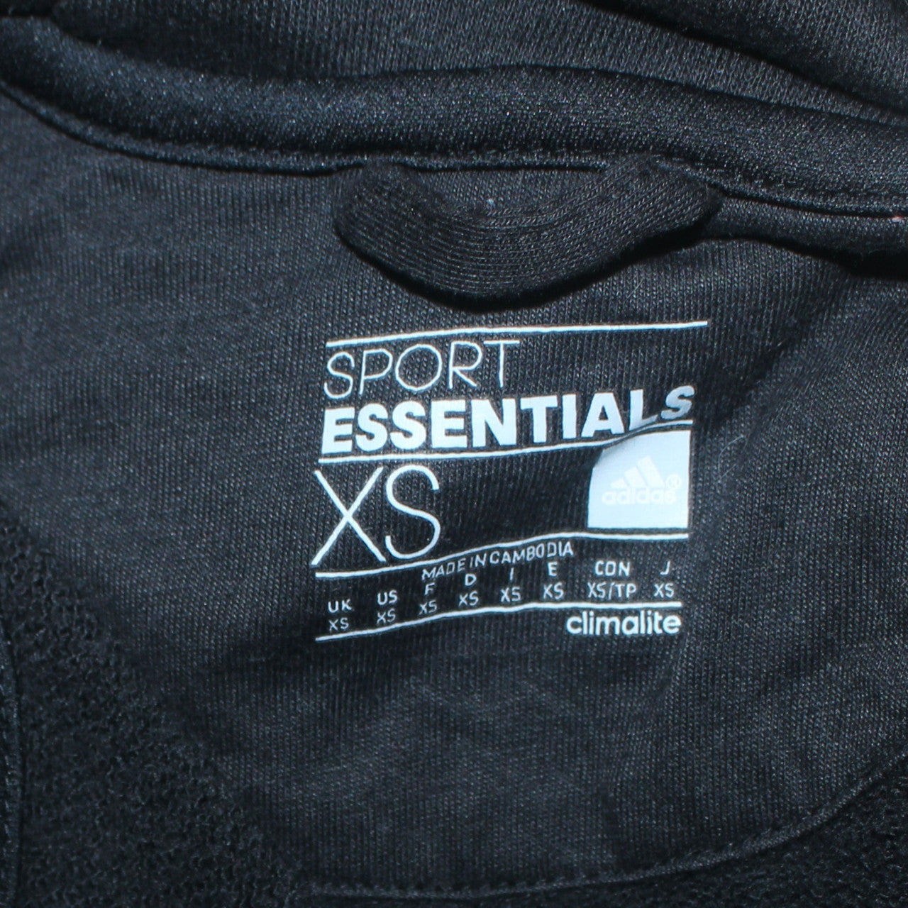Mens UK Size XS adidas Black Full Zip Hoodie