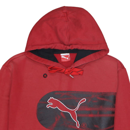 Mens UK Size XL PUMA Red Pullover Hoodie