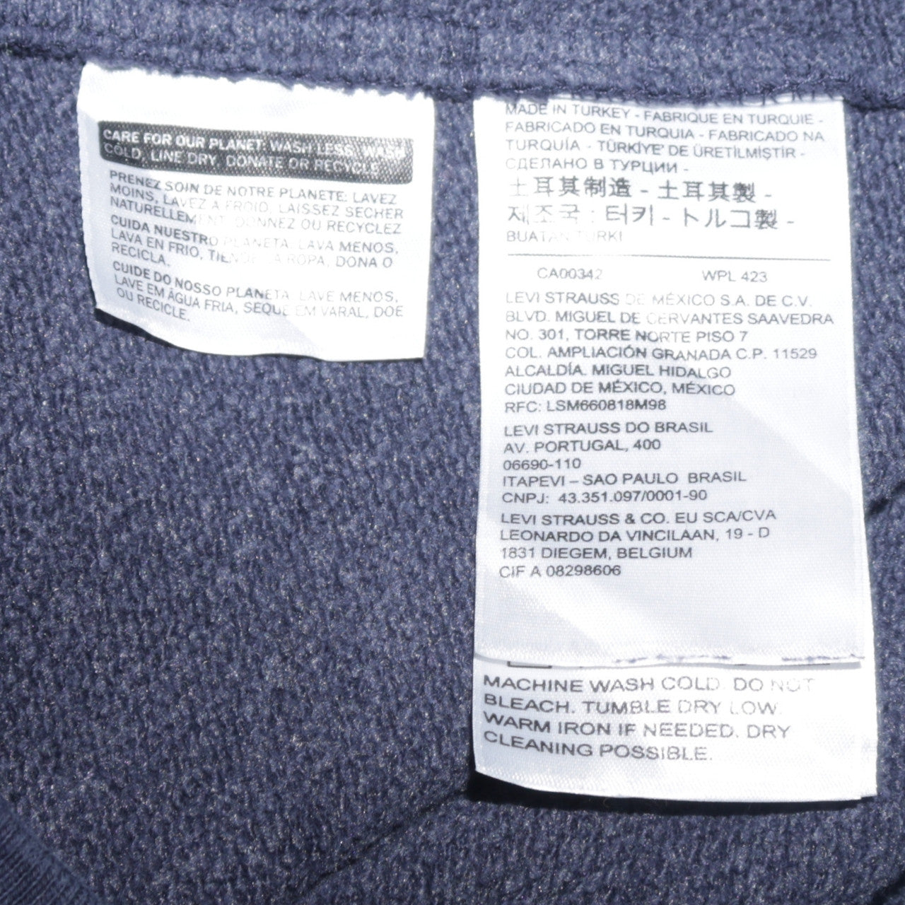 Mens UK Size M Levi's Blue Pullover Hoodie