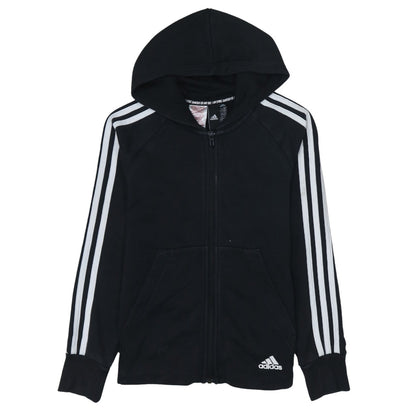 Adidas Boys Black Full Zip Hoodie 11-12 Years Sports Fleece Hooded Jacket
