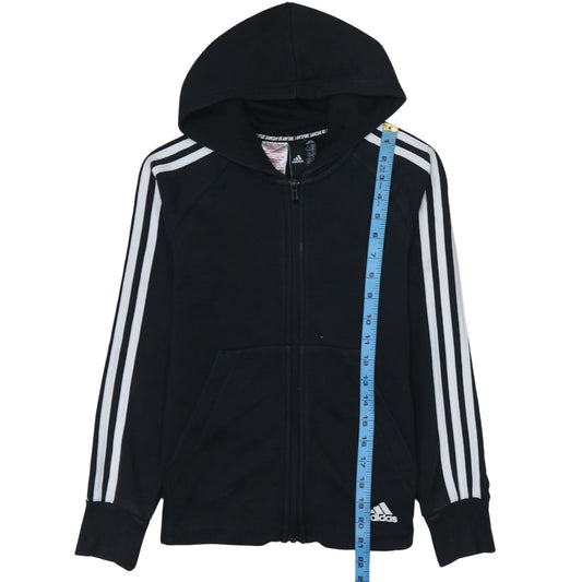 Adidas Boys Black Full Zip Hoodie 11-12 Years Sports Fleece Hooded Jacket
