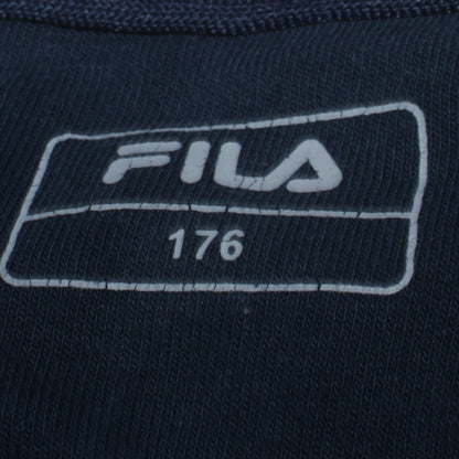 Fila Boys Blue Pullover Hoodie 176 Logo Graphic Cotton Blend Sweatshirt