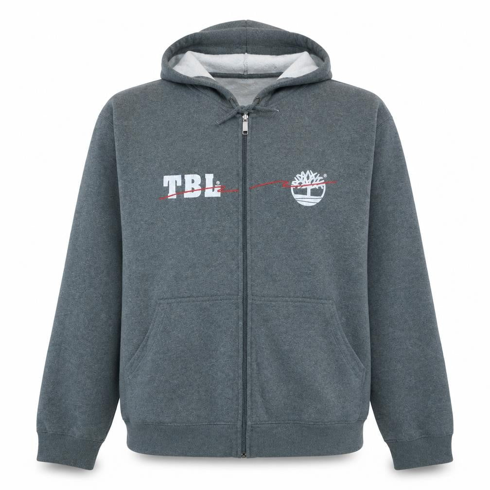 Mens UK Size XL Timberland Grey Full Zip Hoodie