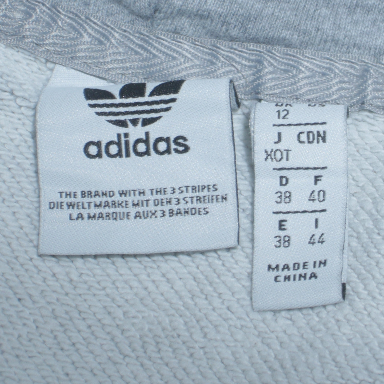 Womens UK Size 12 adidas Grey Pullover Hoodie