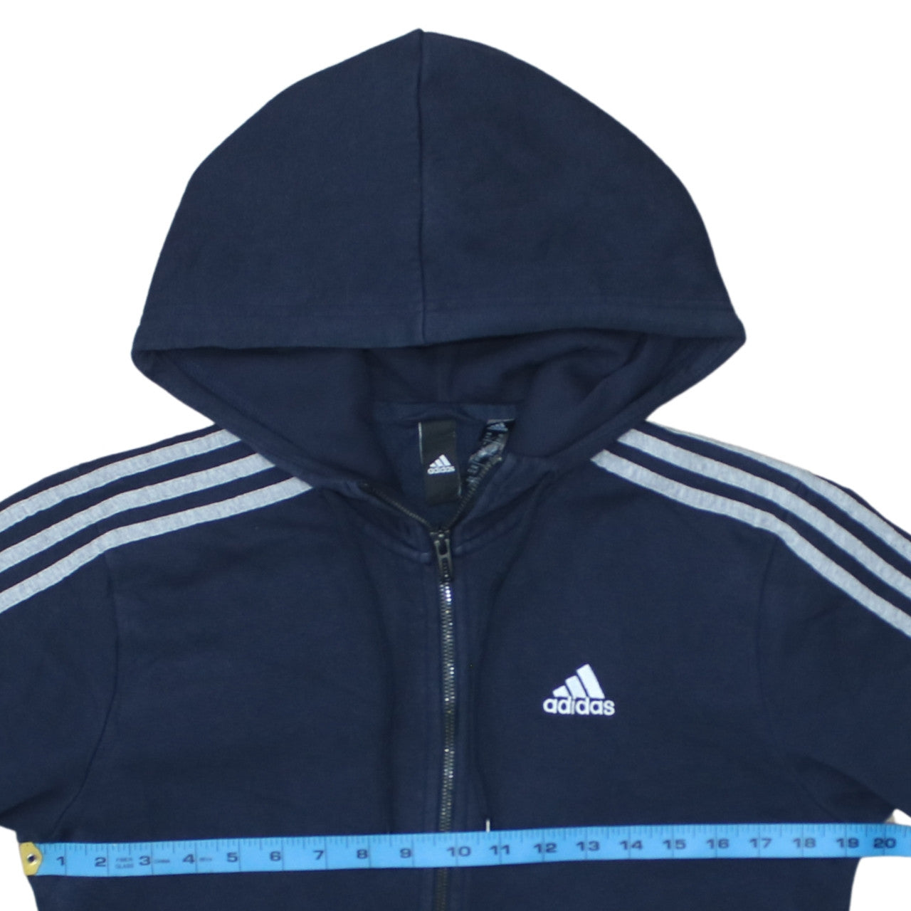 Mens UK Size XS adidas Blue Full Zip Hoodie