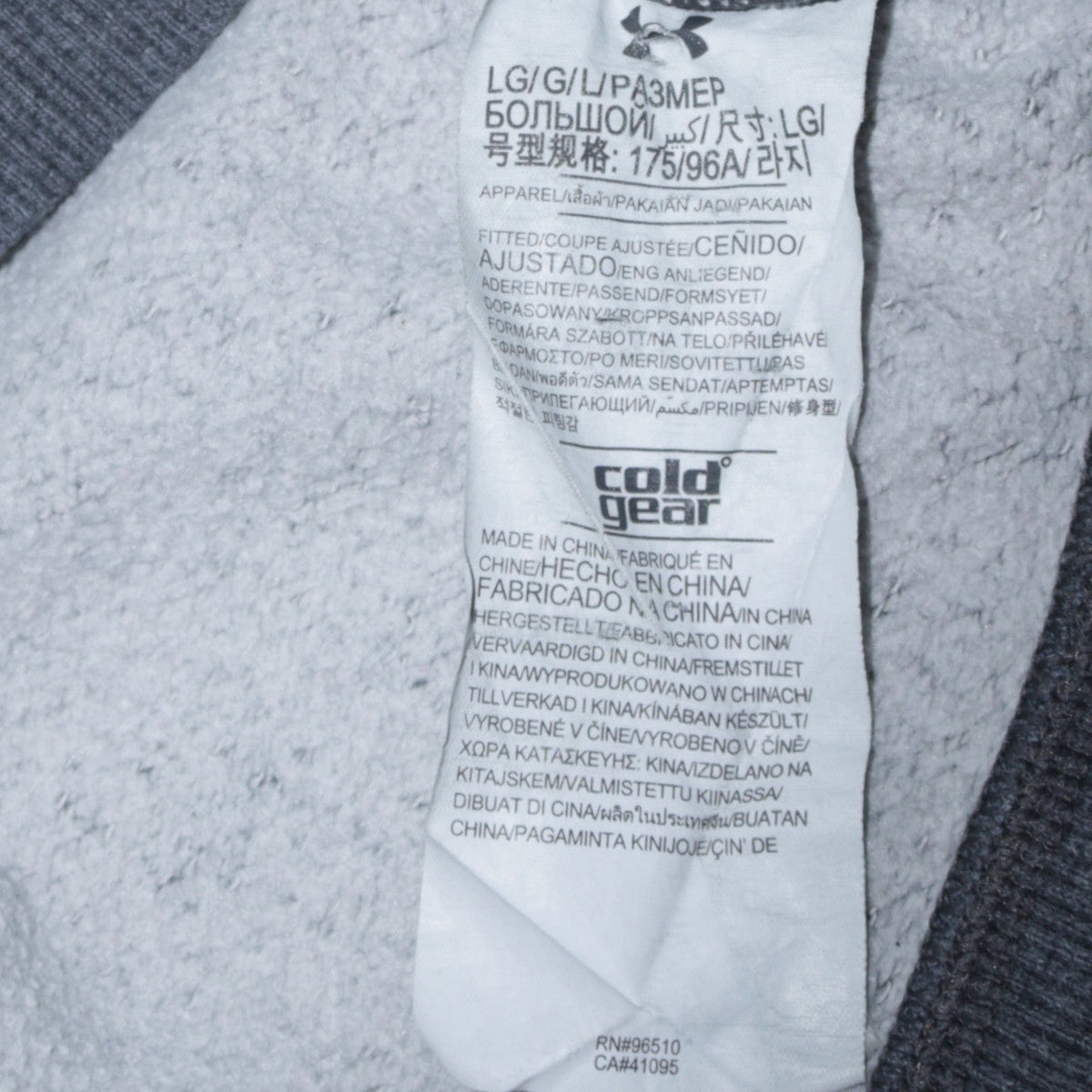 Mens UK Size L Under armour Grey Pullover Hoodie