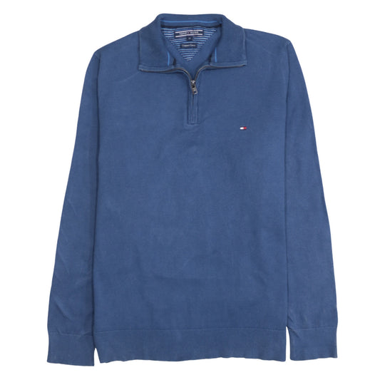 Mens UK Size M Tommy Hilfiger Blue 1/2 Zip Jumper