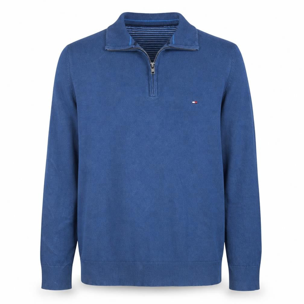 Mens UK Size M Tommy Hilfiger Blue 1/2 Zip Jumper