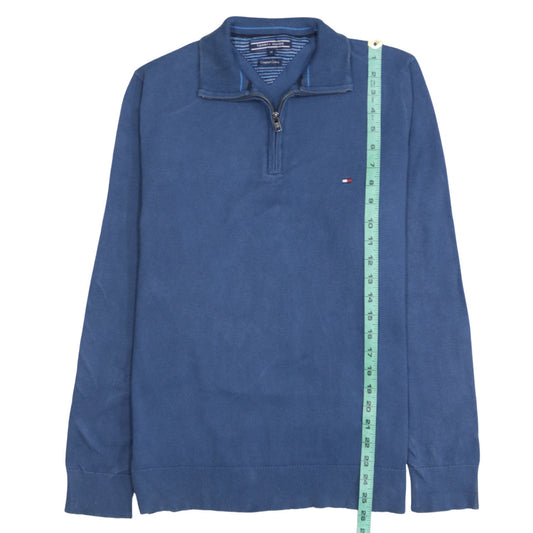 Mens UK Size M Tommy Hilfiger Blue 1/2 Zip Jumper