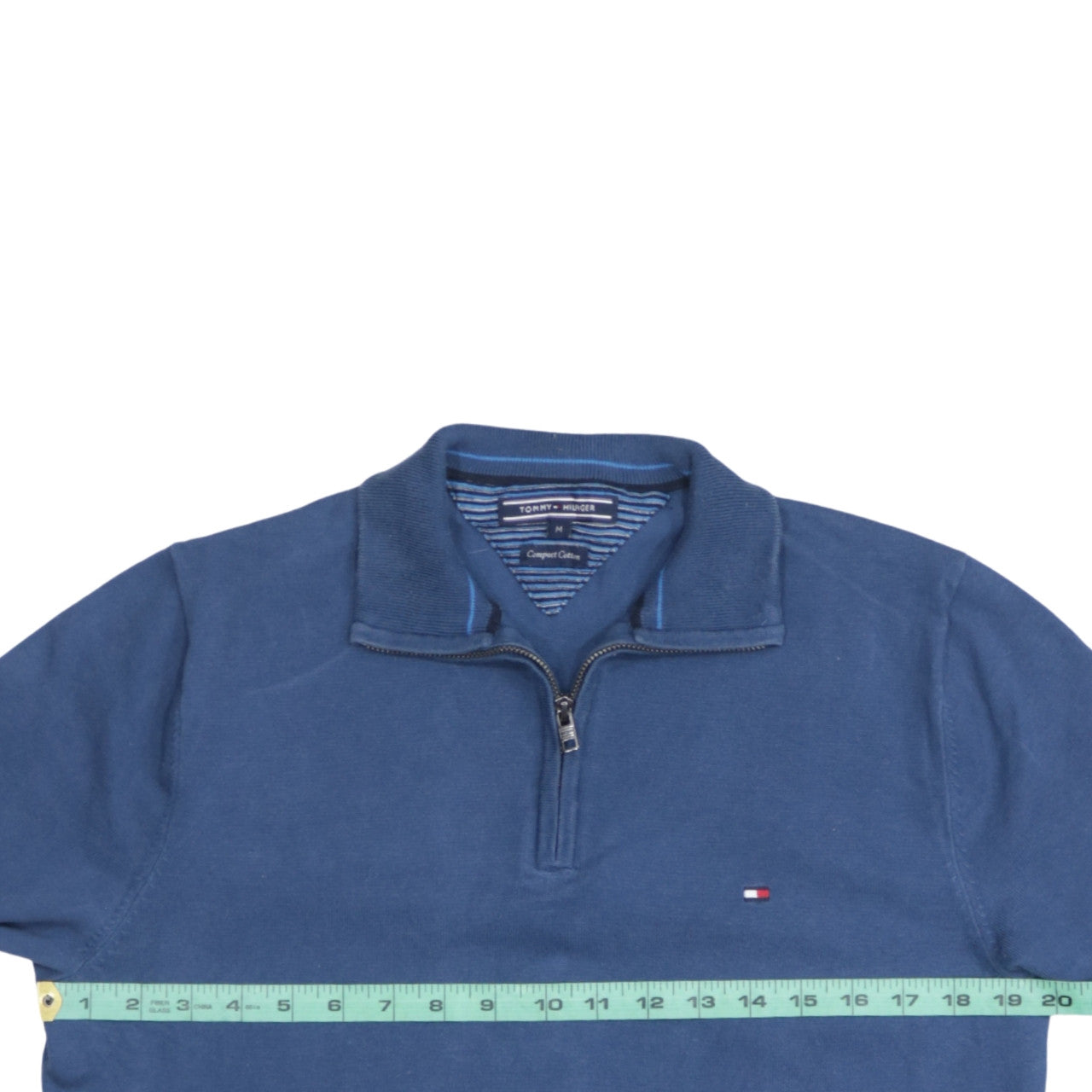 Mens UK Size M Tommy Hilfiger Blue 1/2 Zip Jumper