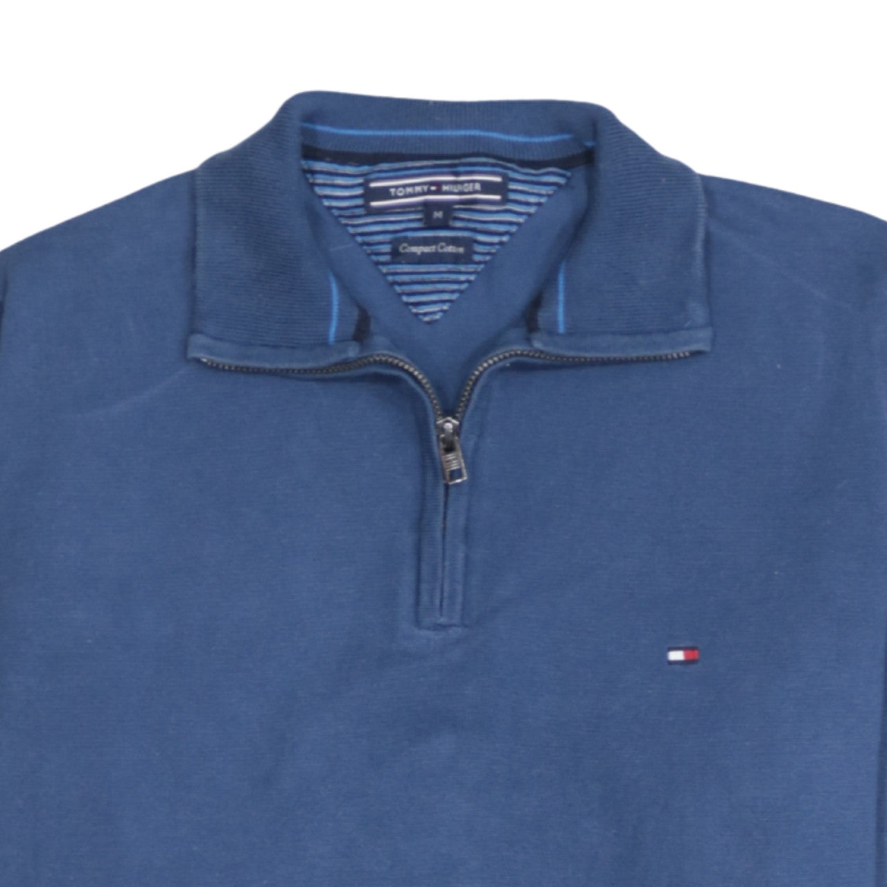 Mens UK Size M Tommy Hilfiger Blue 1/2 Zip Jumper