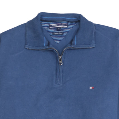 Mens UK Size M Tommy Hilfiger Blue 1/2 Zip Jumper