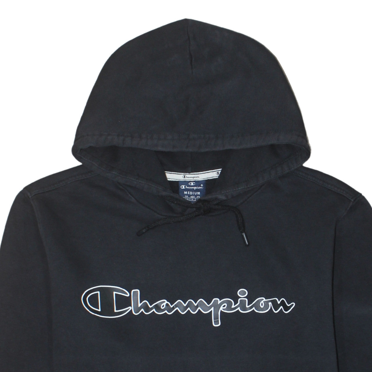 Mens UK Size M Champion Black Pullover Hoodie
