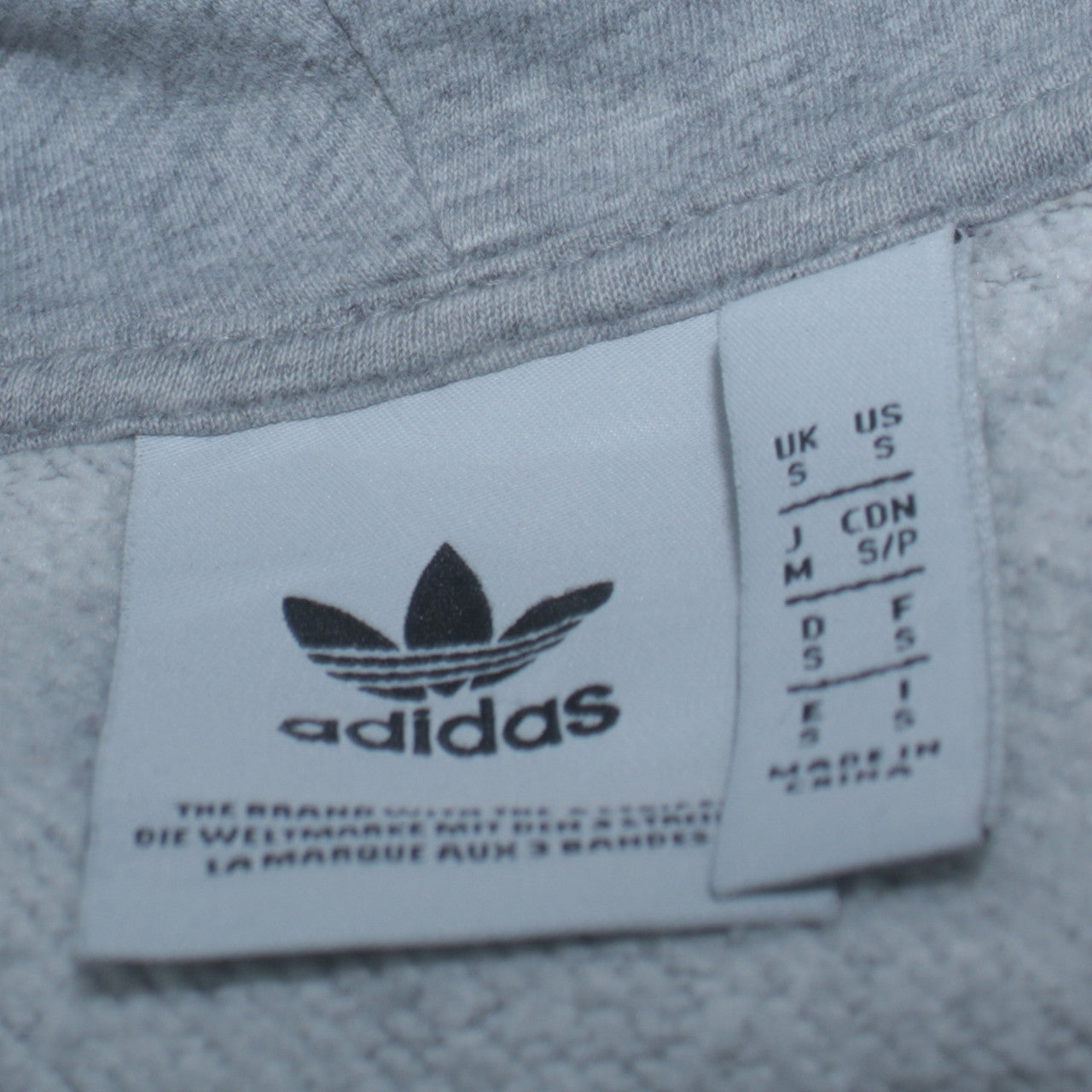 Mens UK Size S adidas Grey Pullover Hoodie