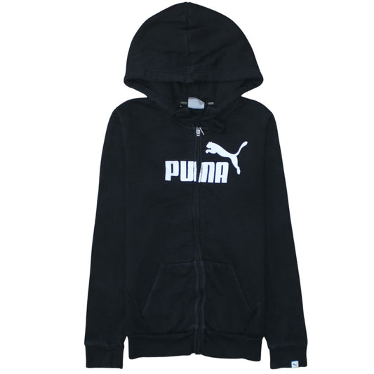 Womens UK Size XS PUMA Black Full Zip Hoodie