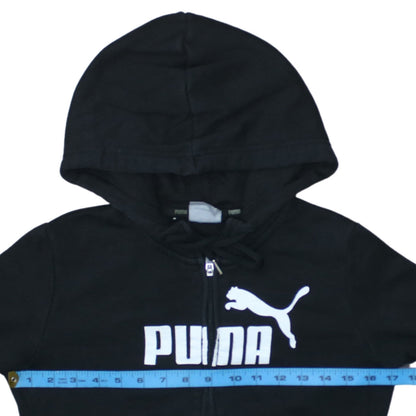Womens UK Size XS PUMA Black Full Zip Hoodie