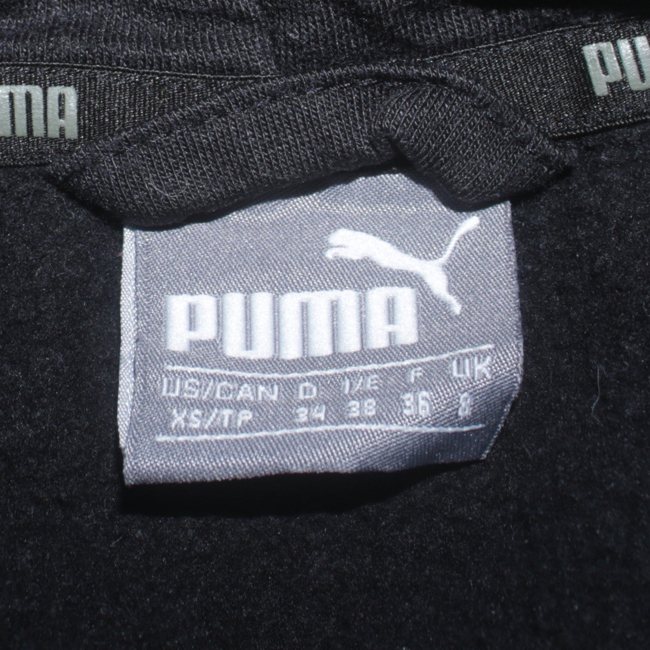 Womens UK Size XS PUMA Black Full Zip Hoodie