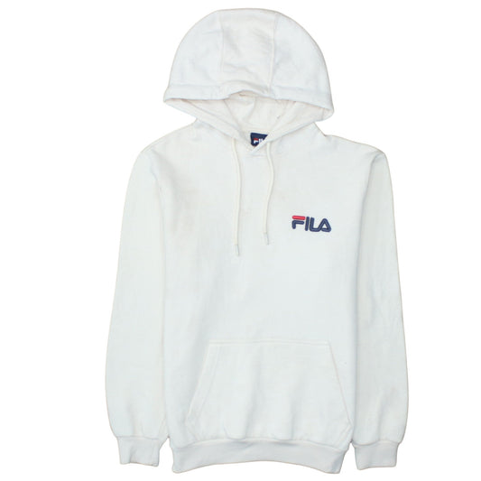Mens UK Size M FILA White Pullover Hoodie