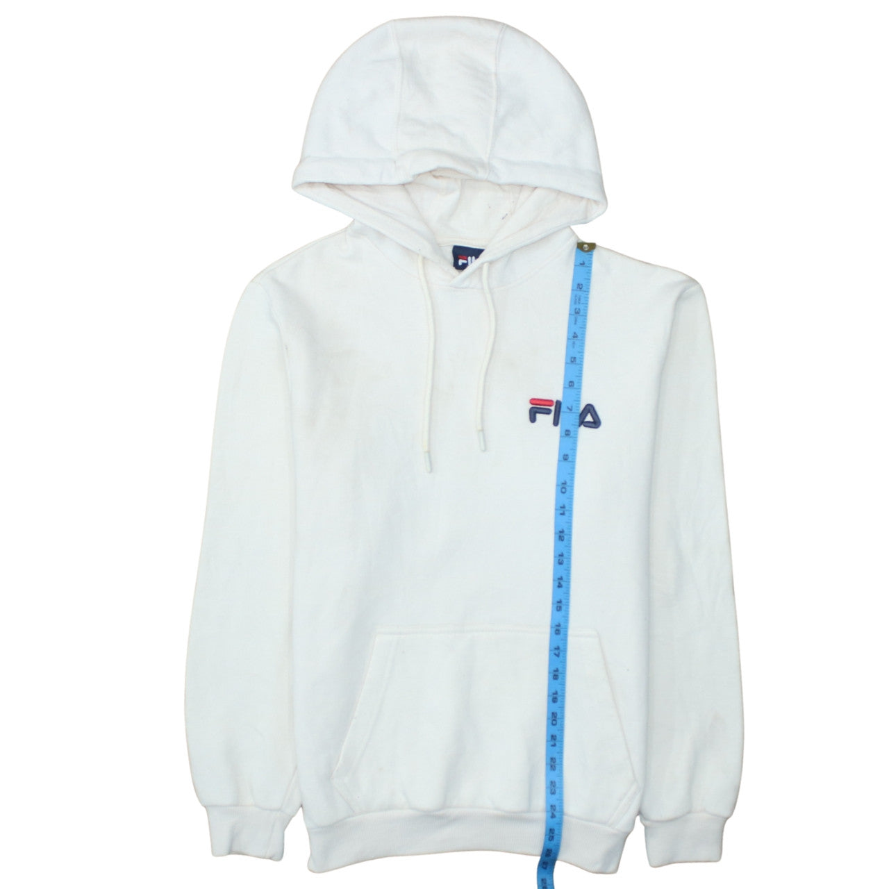 Mens UK Size M FILA White Pullover Hoodie