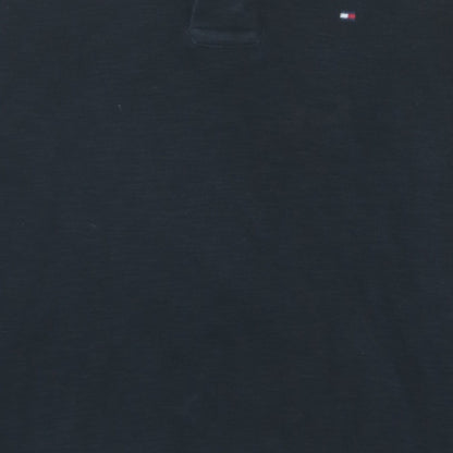 Tommy Hilfiger Men's Blue Collared 1/4 Zip Cotton Jumper XS