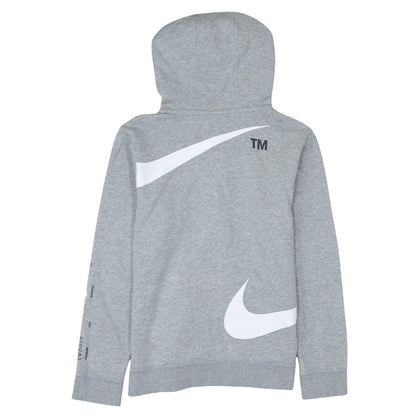 Nike Boys Grey Full Zip Hoodie XL Fleece Logo Sweatshirt