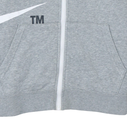 Nike Boys Grey Full Zip Hoodie XL Fleece Logo Sweatshirt
