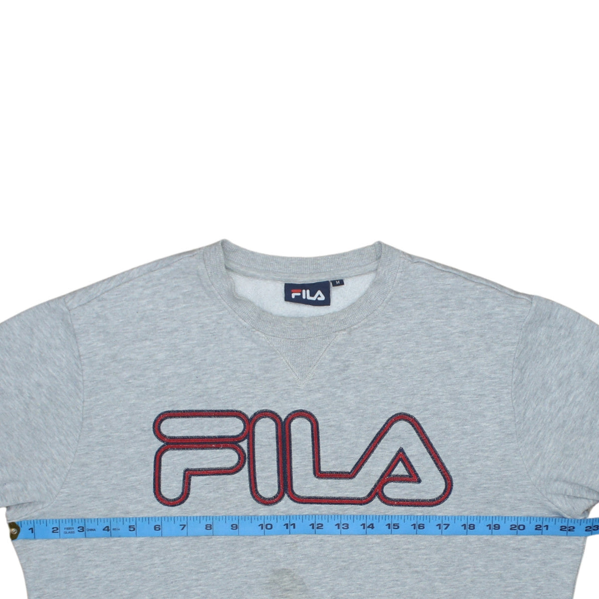 Fila Men's Grey Crew Neck Pullover Sweatshirt M Regular Fit