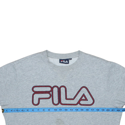 Fila Men's Grey Crew Neck Pullover Sweatshirt M Regular Fit