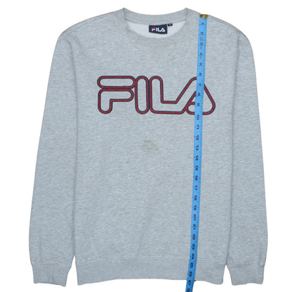 Fila Men's Grey Crew Neck Pullover Sweatshirt M Regular Fit